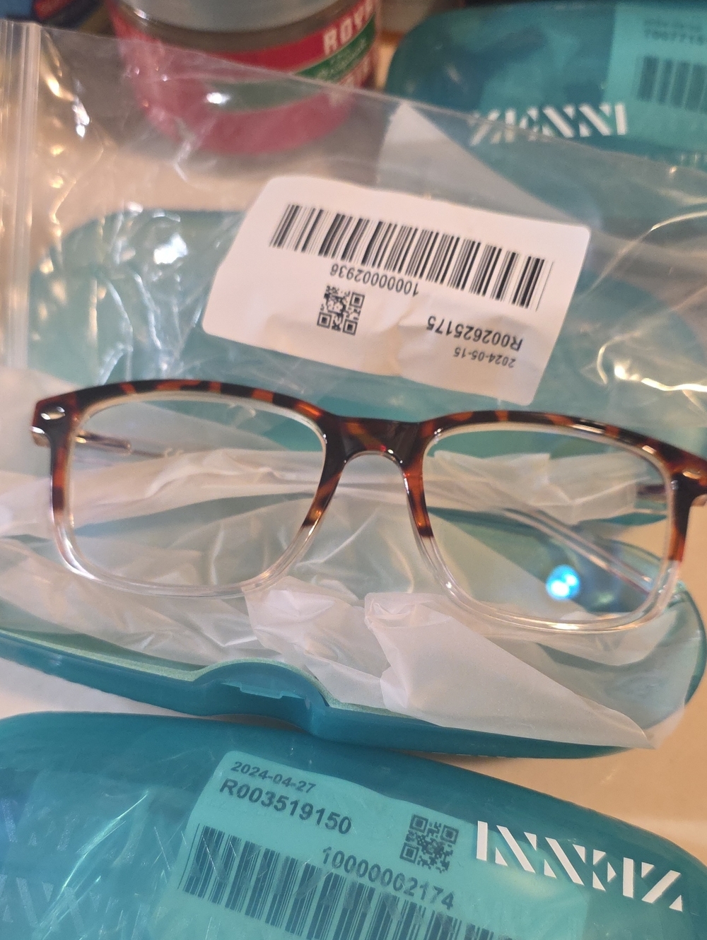 Tortoiseshell to Clear Gradient Men's Eyeglass Frames